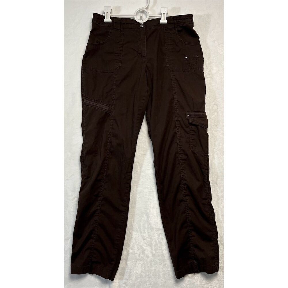 Chico's Women's Brown Cargo Pants Size 12 Multiple Pockets